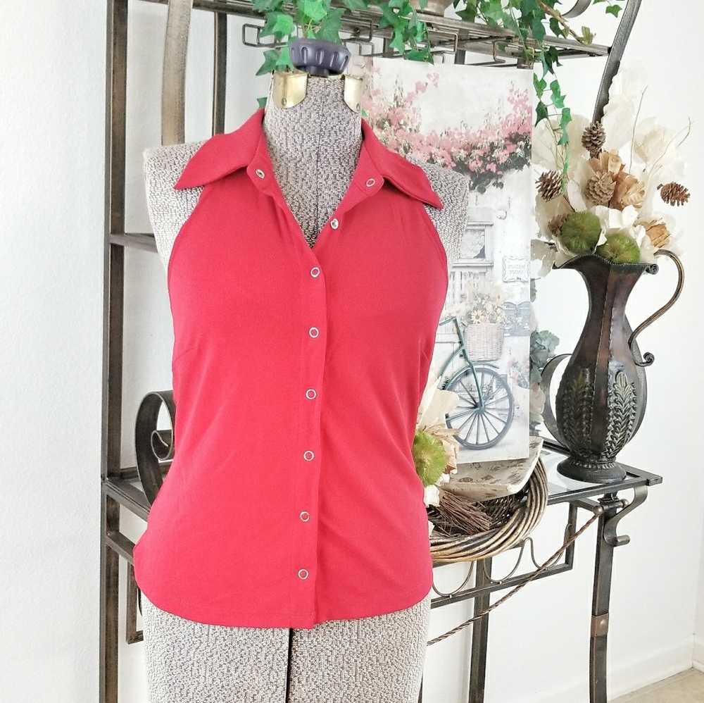 ⭐CHRISTMAS SALE⭐GEORGIOU HOT RED BACKLESS TOP SIZE LARGE